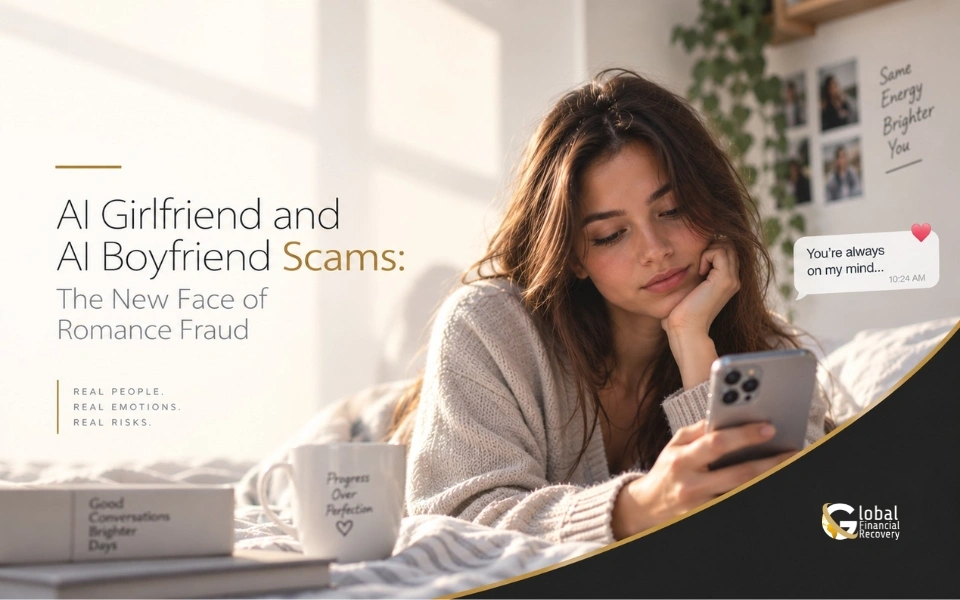 AI girlfriend and AI boyfriend scams targeting people through fake online relationships.