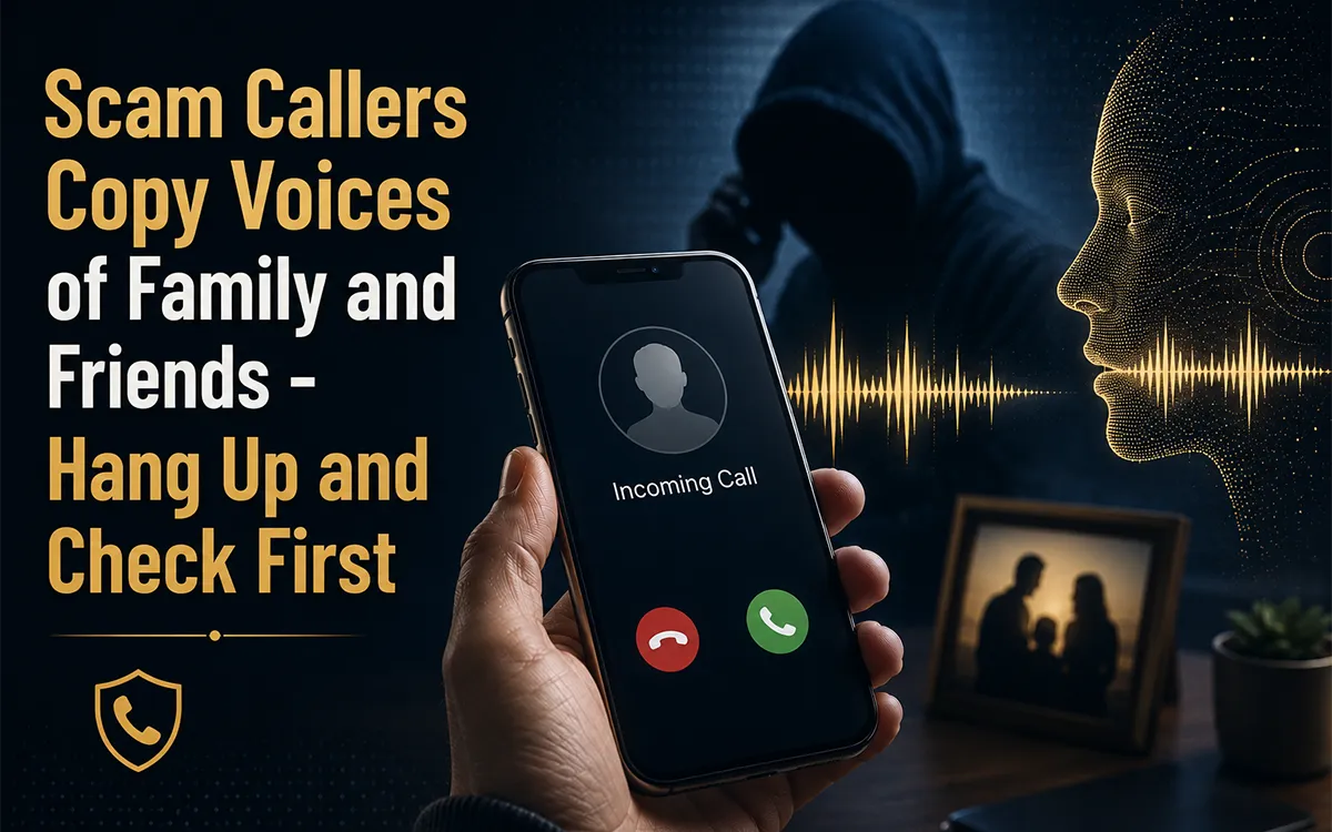 AI voice scam callers copy the voices of family and friends to trick victims into sending money or sharing personal information.