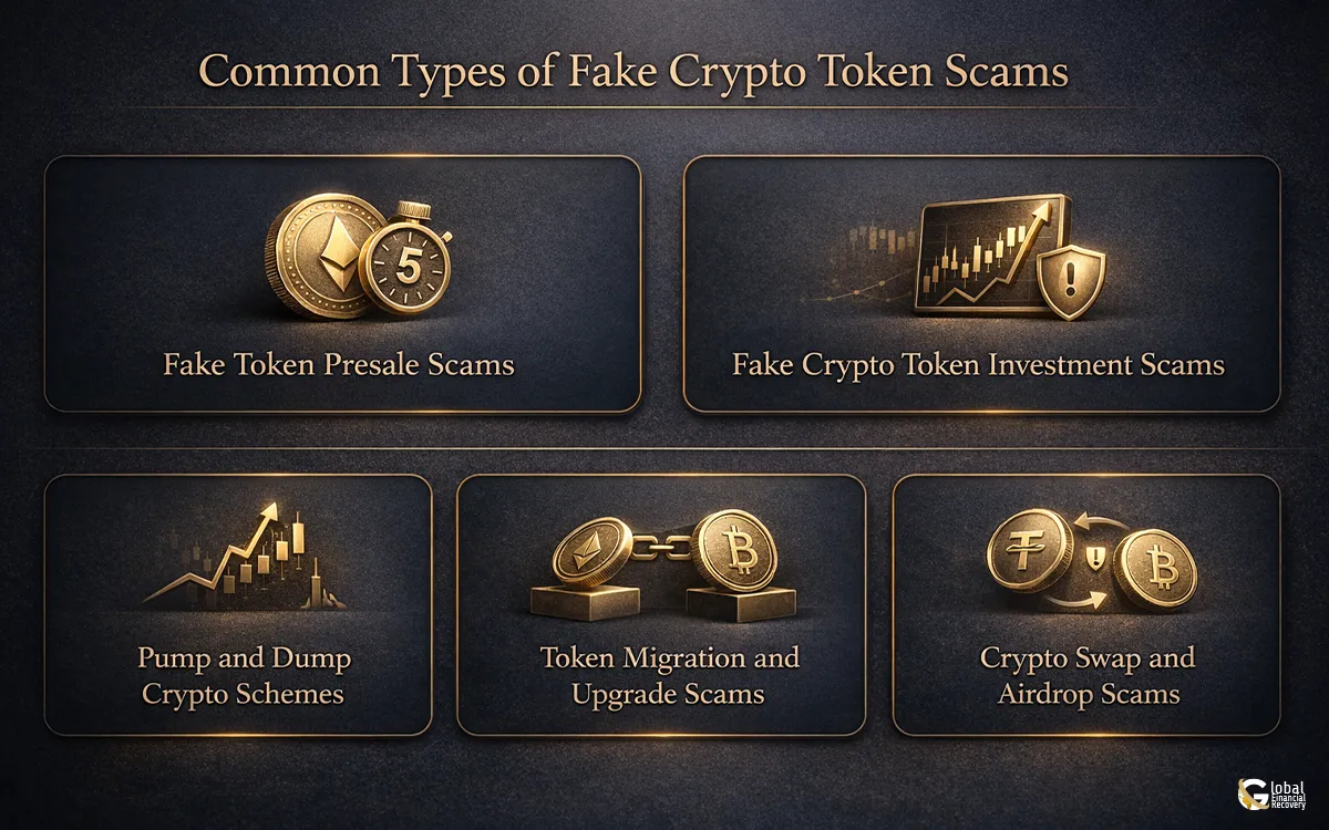 Illustration of common crypto token scam tactics
