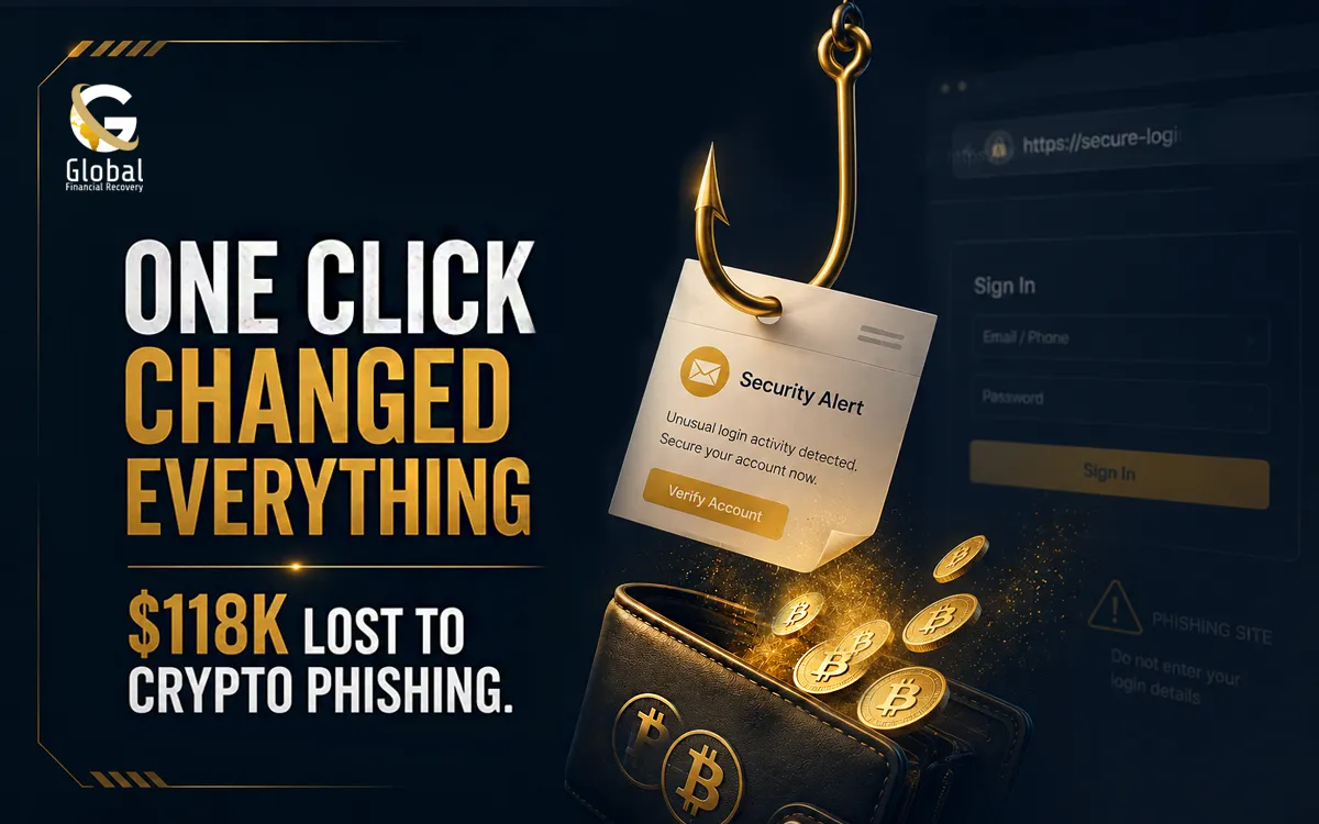 Crypto phishing scam victim recovering funds after losing $118,000 from a single malicious click.