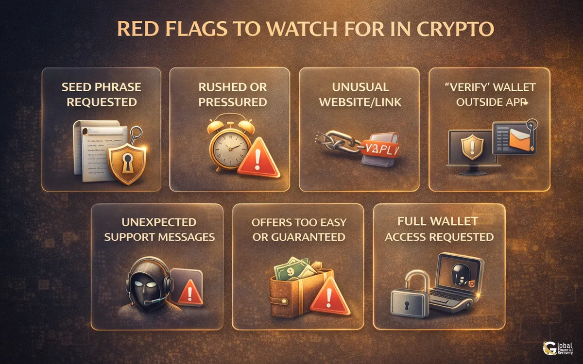 Red flags to watch for in crypto scams and fraudulent investments