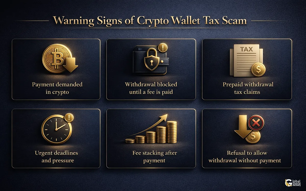 Warning signs and red flags of a crypto withdrawal tax scam