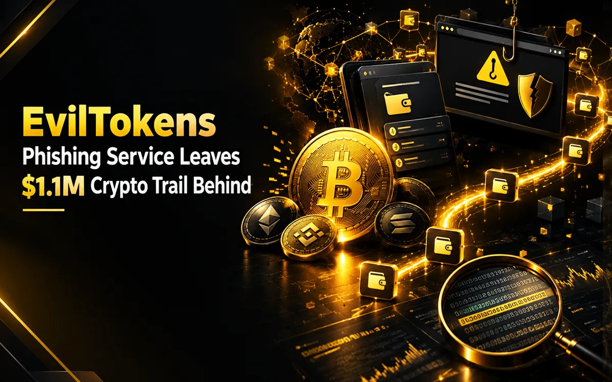 EvilTokens phishing service linked to a $1.1 million crypto trail.