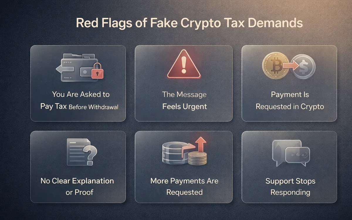 Red flags of fake crypto tax demands and scam warnings to watch for