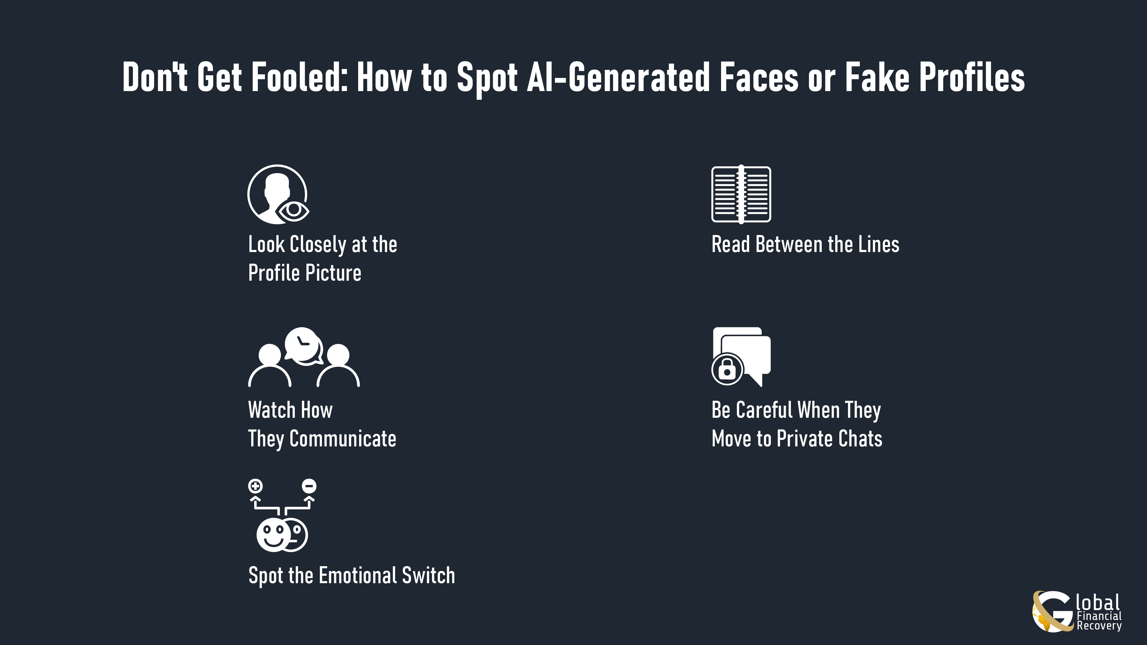 Infographic Image Showing Ways to Spot AI-Generated Faces and Fake Profiles