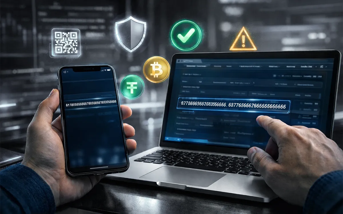 Crypto wallet safety check before sending money