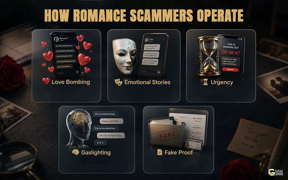 How romance scammers operate online