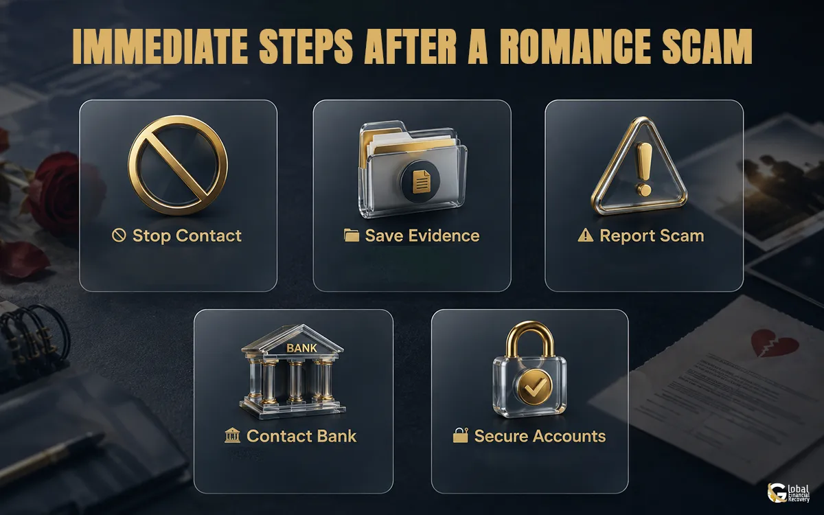 Immediate steps to take after being scammed