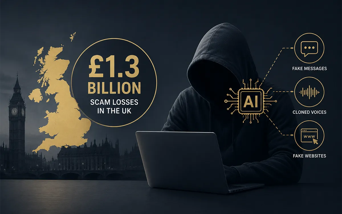 UK scam losses hit £1.3 billion as fraudsters use AI tools to increase financial fraud and online scams