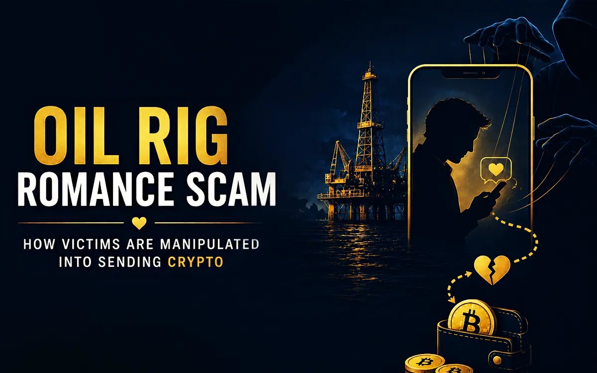 Oil rig romance scam showing how victims are manipulated into sending cryptocurrency to fraudsters