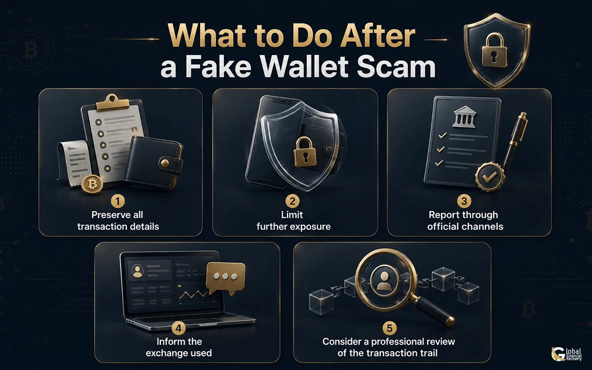Steps to take after a fake crypto wallet scam