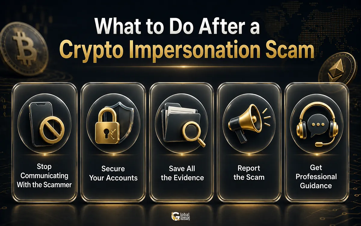 Steps to take after a crypto impersonation scam.
